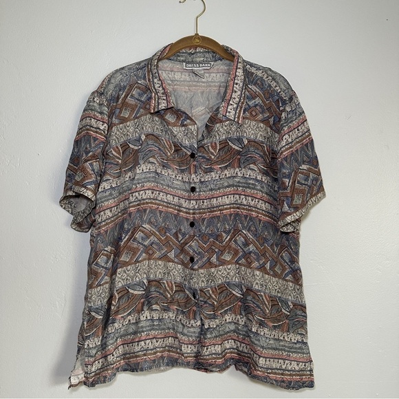 Dress Barn Tops - Dress Barn Womens Casual Button Down Shirt - Brown and Gray Pattern